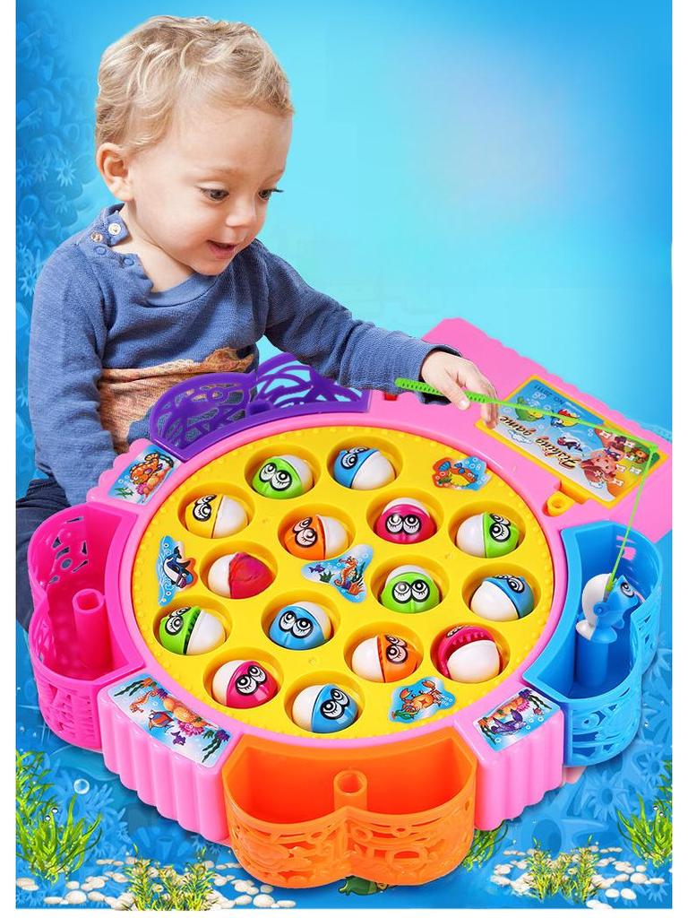 Multifunctional Musical Magnetic Fishing Toy for Kids - Rotating Electric Early Learning Game