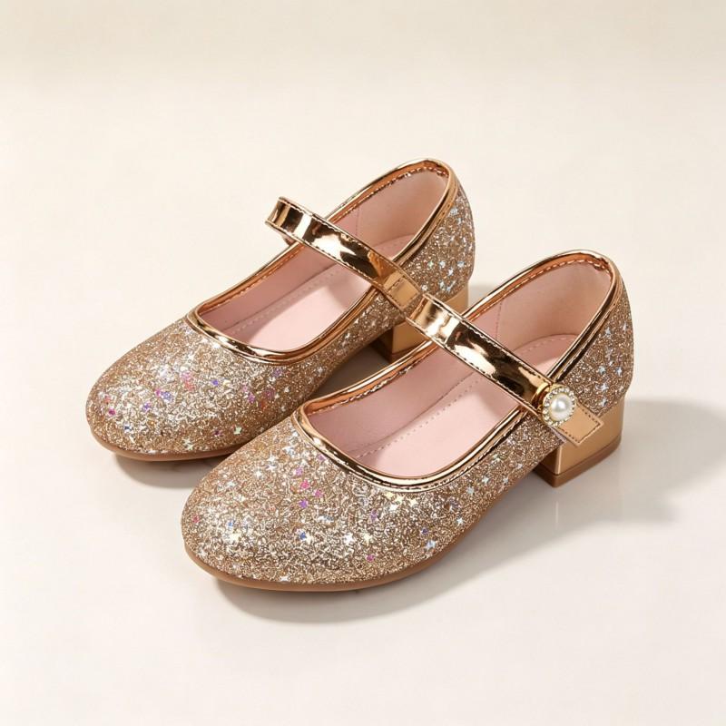 Girls Princess Glitter Crystal Shoes Kids Low-top Dress Party Performance