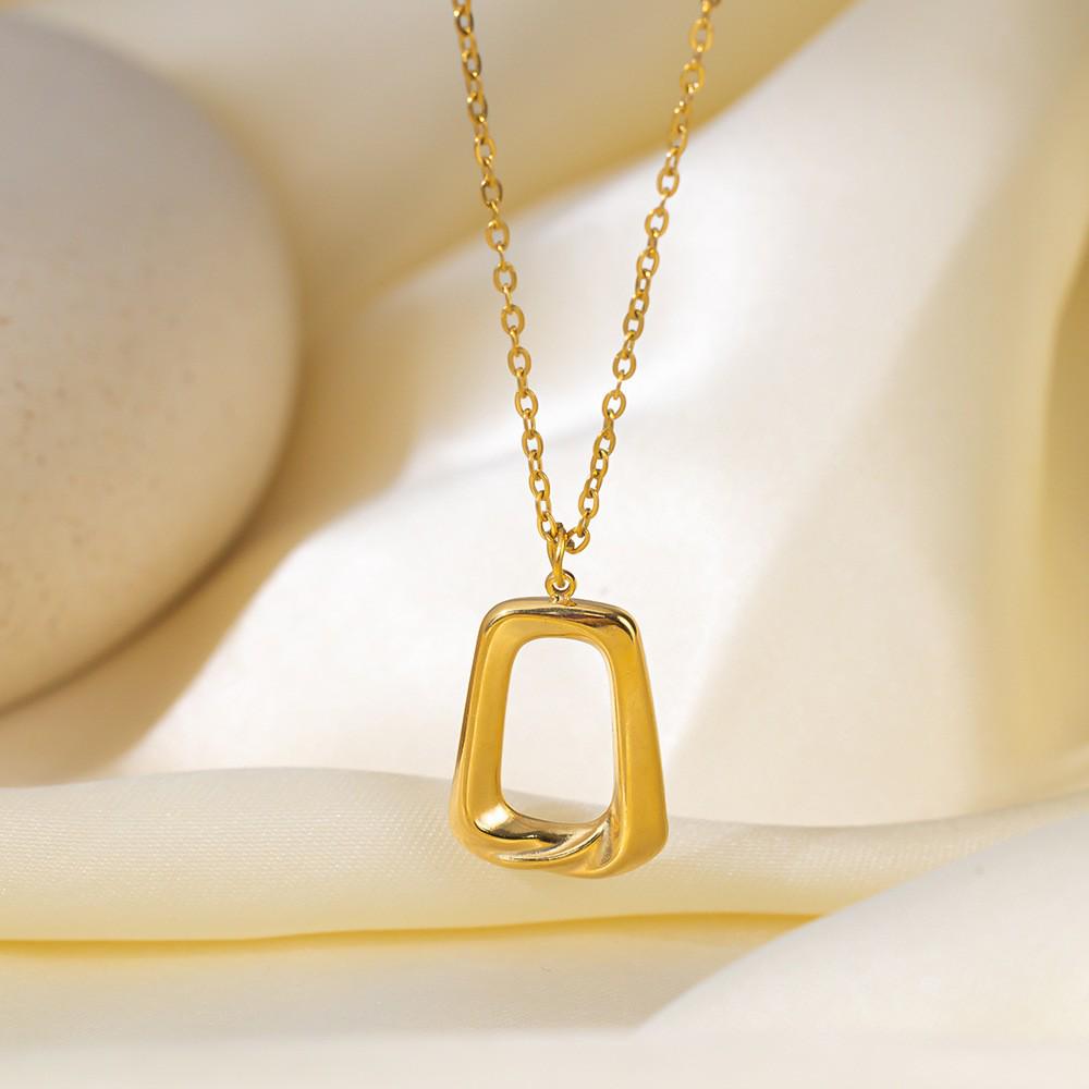 Heart-shaped Necklace & Simple Retro Titanium Steel Earrings - Fashionable, Non-fading Jewelry Set