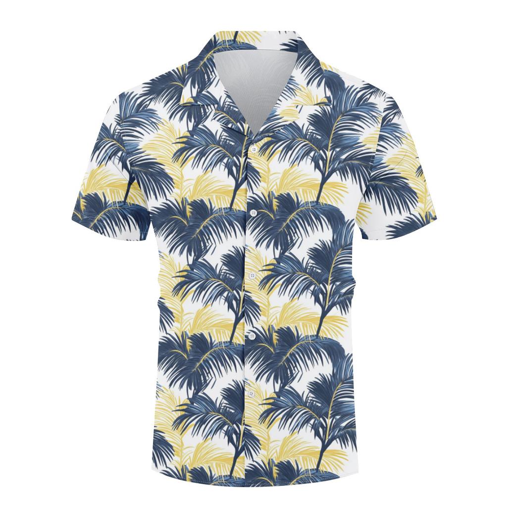 Мужская повседневная свободная рубашка с короткими рукавами, модная рубашка с принтом, топ