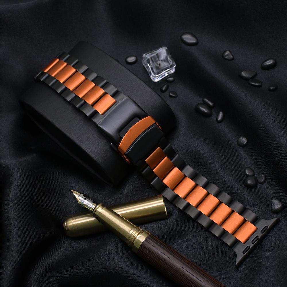Титановый браслет для Apple Watch Band Ultra 2/1 49 мм 46 мм 45 мм 44 мм Деловая мужская ремешок для Iwatch 10 7 8 9 4 5 6 SE Аксессуары