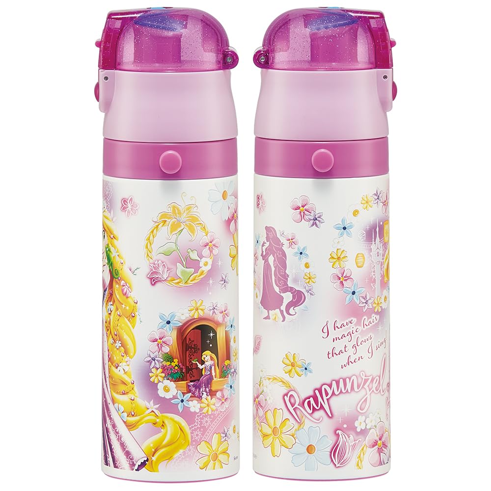 Skater Stainless Steel Water Bottle Direct Drinking 470ml Disney Rapunzel On the Tower 24 Lightweight Type Cold Storage Waterbottle Sports Bottle Cute