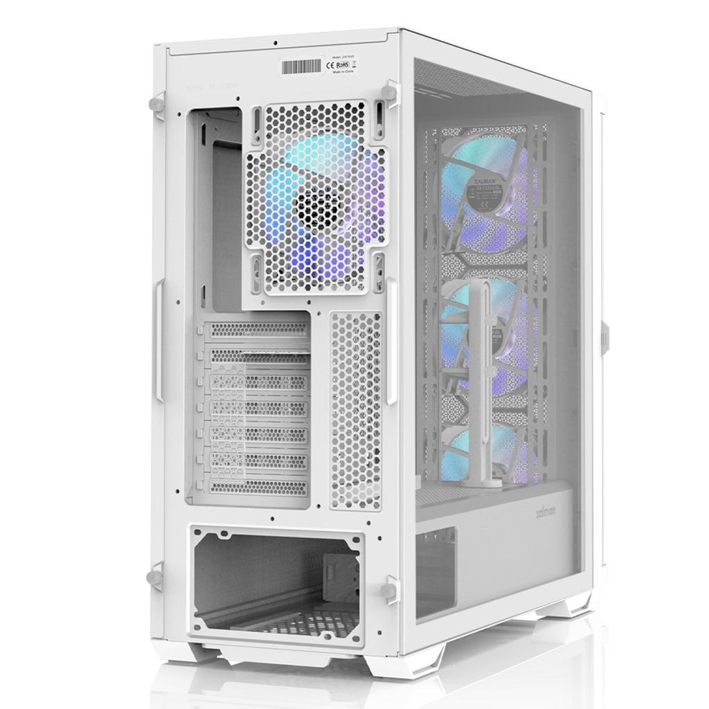 ZALMAN Z10 DUO WHITE 120mm Mid Tower ATX PC Case with 4 ARGB GPU Vertical and RGB Controller CS8759 Fans, Unit,
