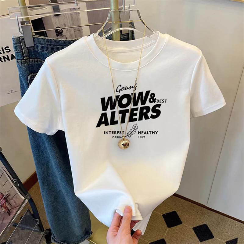 2025Printed Short Sleeve Plus Size Women's Short Sleeve T-Shirt Summer Loose Women's T-Shirt High Quality Letter Pattern CCXX210