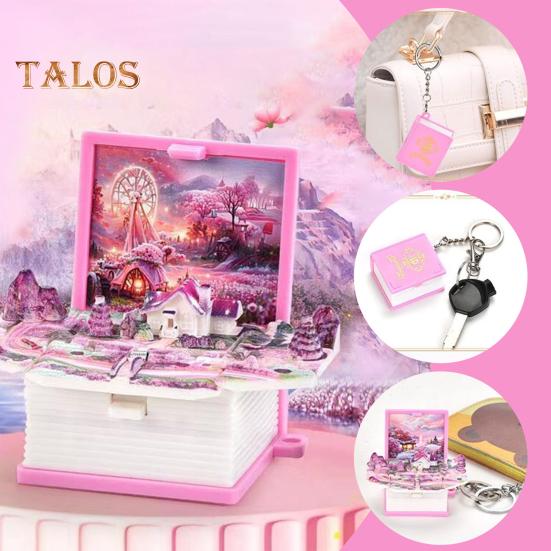 Мини 3D складная книга брелок Popping Mini World подвесное украшение крошечная кофейня Great Wall Castle складная книга брелок кулон