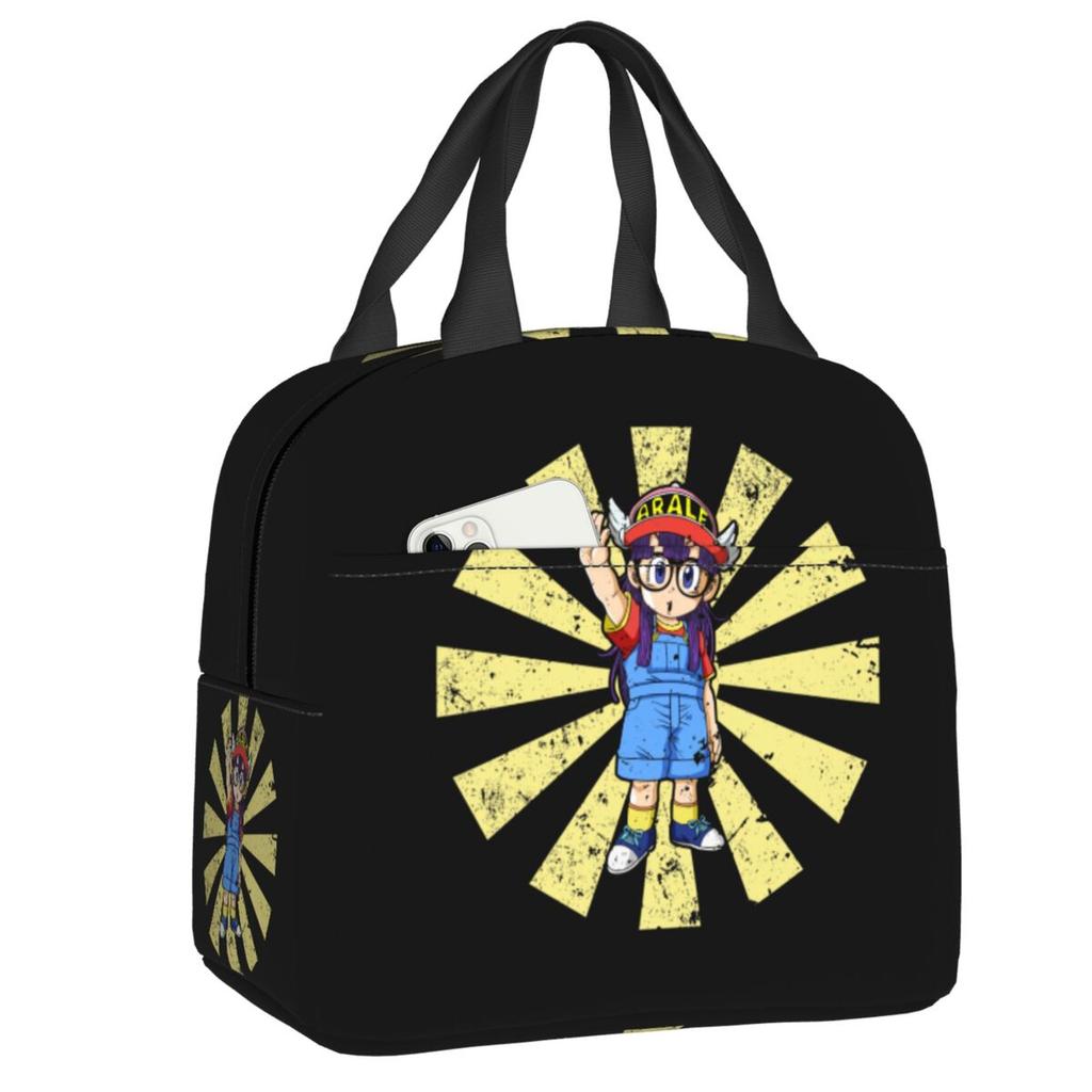 Индивидуальная фиолетовая коробка для ланча Arale Dr Slump, многоразовая, для женщин, с функцией охлаждения, термоизолированная сумка для еды, для студентов