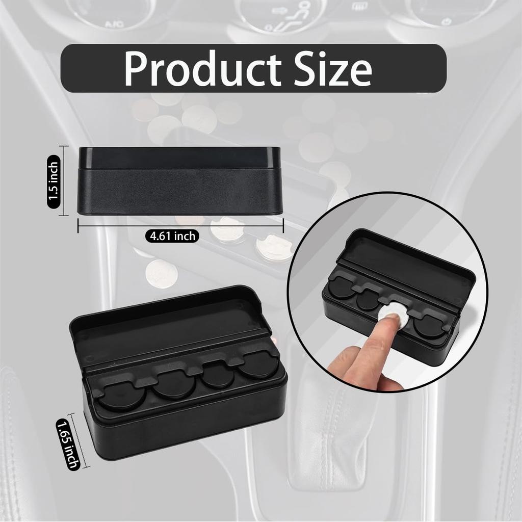 Ziciner Coin Holder for Car Auto Coin Change Organizer Money Dispenser Portable Vehicle Coin