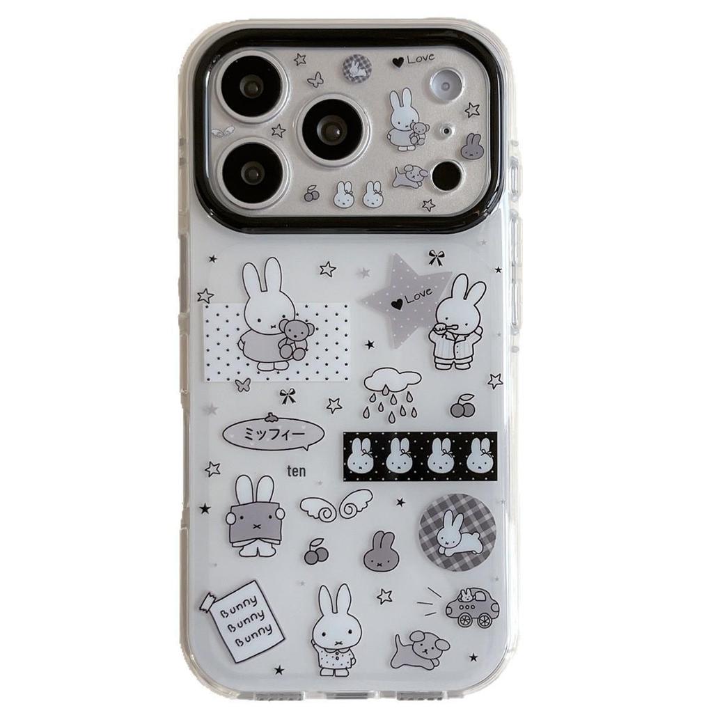 Double Layer Cute Rabbit iPhone 17/16/15 Pro Max Case - Anti-Fall, Compatible with iPhone 14/13