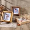 1 шт. Мини-полая фоторамка, квадратная дюймовая мини-фоторамка, стол, самодельное крепление для рамки образца, деревянная фоторамка