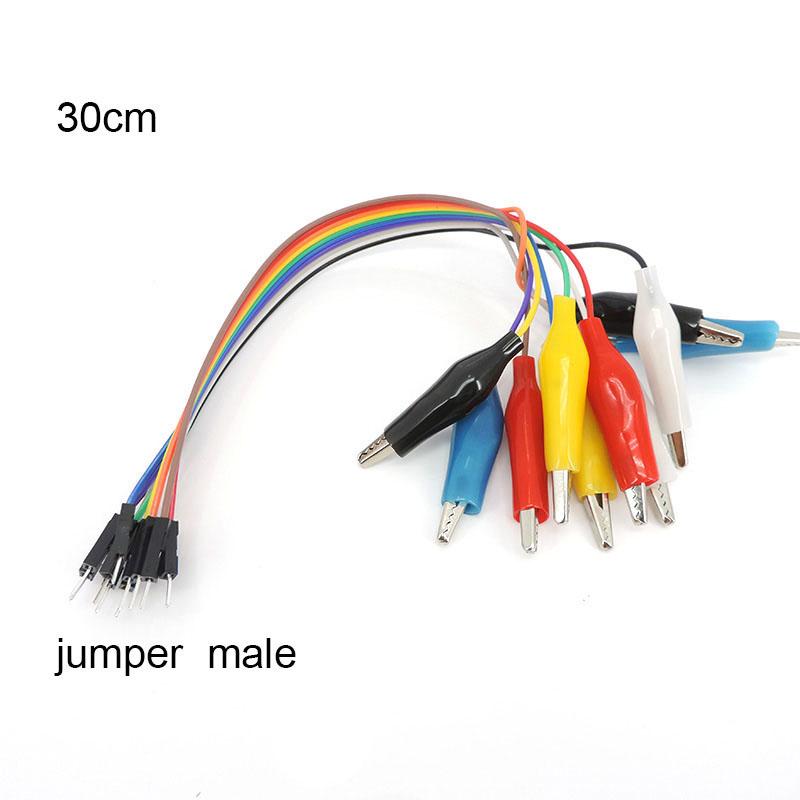 10 шт./лот, 20 см 30 см, зажим «крокодил» для перемычки, 10-контактный зажим «мама-крокодил» на 10-контактный гнездовой тестовый кабель для Arduino Raspberry