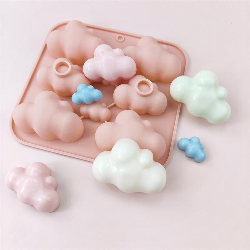 Силиконовая форма Облако для мыла, жевательных конфет 3D Радуга, Капля дождя, Погода, Конфет, Шоколада, Пудинга, Форма для кубиков льда, Декорация для кексов, Торта