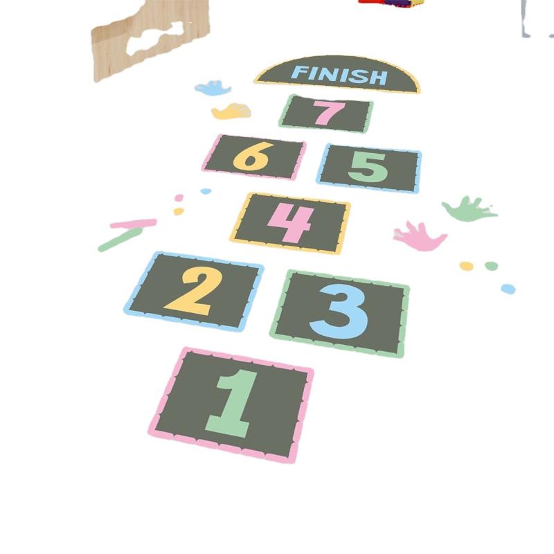 Самоклеящиеся обои, мультяшная цифровая сетка, детская игровая напольная наклейка, наклейка на дверь, настенные наклейки для детской комнаты, домашний декор