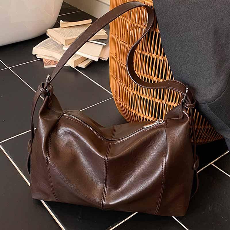 Ретро повседневная большая сумка женская 2025 новая корейская версия большая вместимость модная сумка-тоут зарубежный стиль на плечо сумка-мессенджер тренд