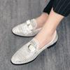 Luxury Designer Men Glitter Bowtie Rhinestone Gentleman Formal Loafers Male Wedding Prom Homecoming Shoes Zapatillas Hombre