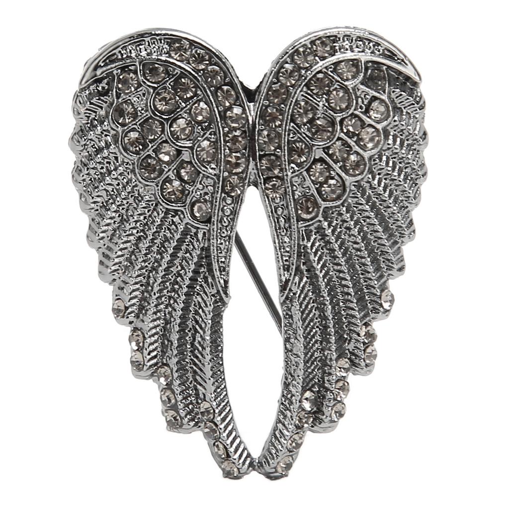 Angel Wing Brooch Pin Delicate Elegant Multilayer Plating Process Crystal Brooch for Blouse Jacket Coat Scarf Shawl