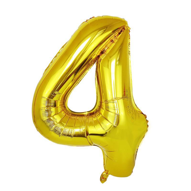 32-дюймовые золотые и серебряные цифровые фольгированные шары для украшения вечеринки - Американский стиль