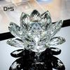 Trendshome Artificial Quartz Crystal Lotus Flower Figurine Wedding Party Decor Souvenir