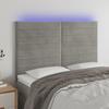 VidaXL LED Headboard Bedroom Furniture Double Bed Accessory Head of Bed Frame Interior Light Grey 3122612