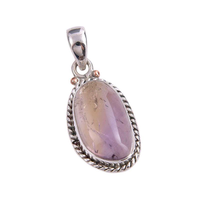 Natural Ametrine Gemstone Handmade 925 Solid Silver Jewelry Pendant 1.50'' i2B06