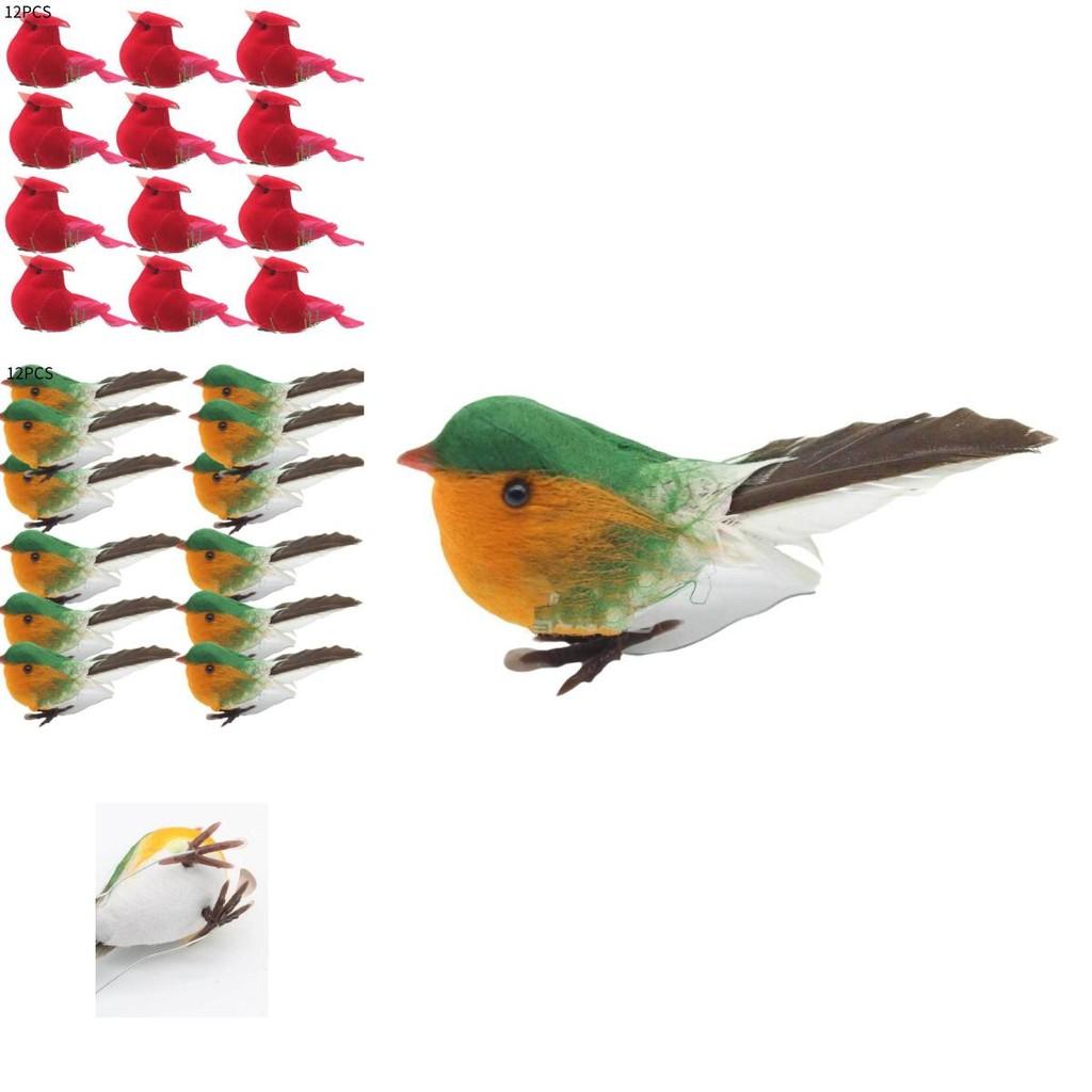 Whimsical Natural Material Robin Bird Ornament For Holiday Tree Decor Style