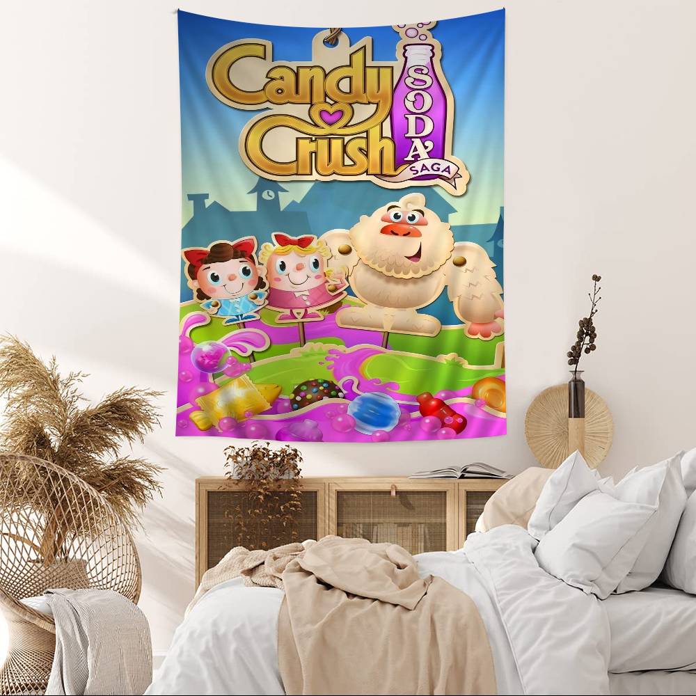 CCandy CCrush SSaga Cartoon Tapestry Art Science Fiction Room Home Decor Art Home Decor