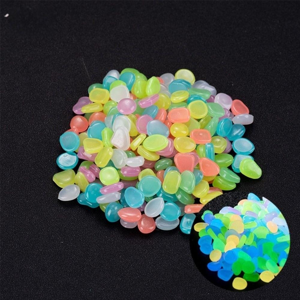 50/100Pcs Long-lasting Luminous Pebbles High Brightness Glow Stone  for Walkway Decoration