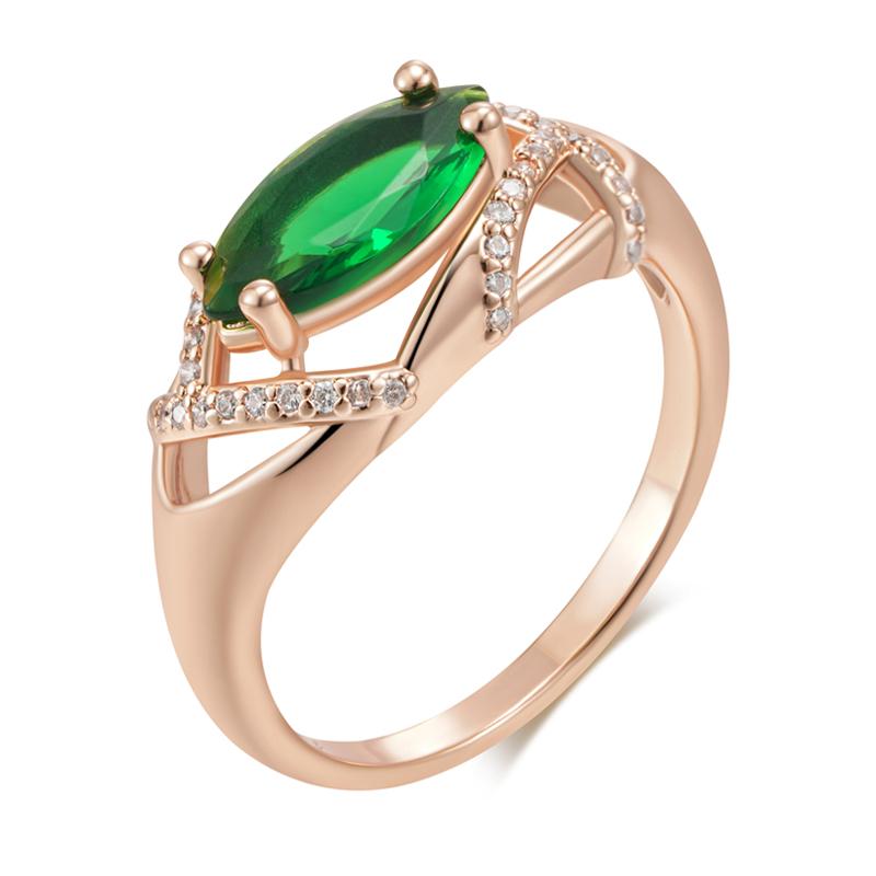 Кольца цвета Rose Gold для женщин Необычные Зеленые Натуральные Цирконы Аксессуары Невеста Свадьба Винтажные Тонкие Ювелирные Изделия