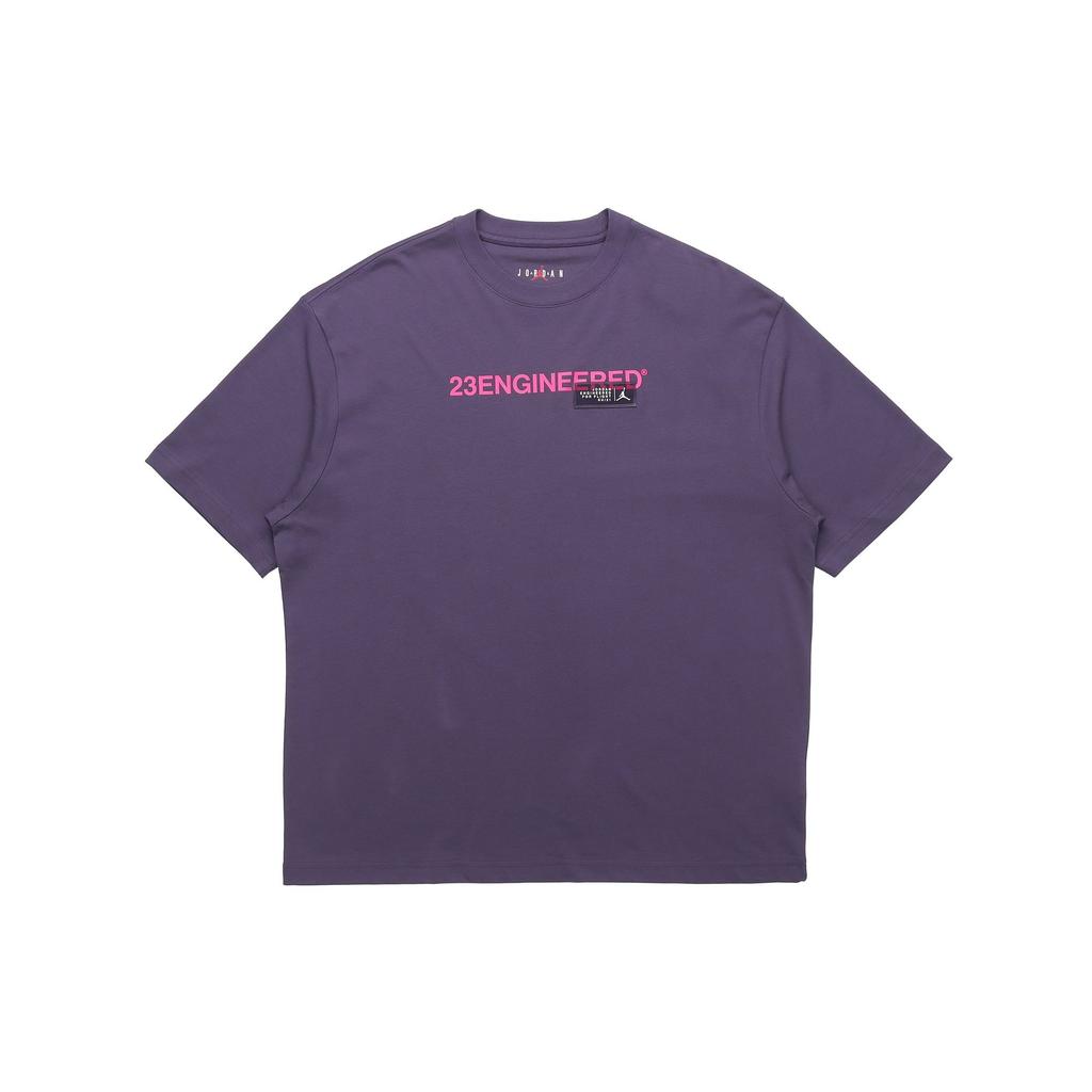 Jordan T Shirts Men's Purple Crew Neck Moderate Straight Fit CZ5182-573