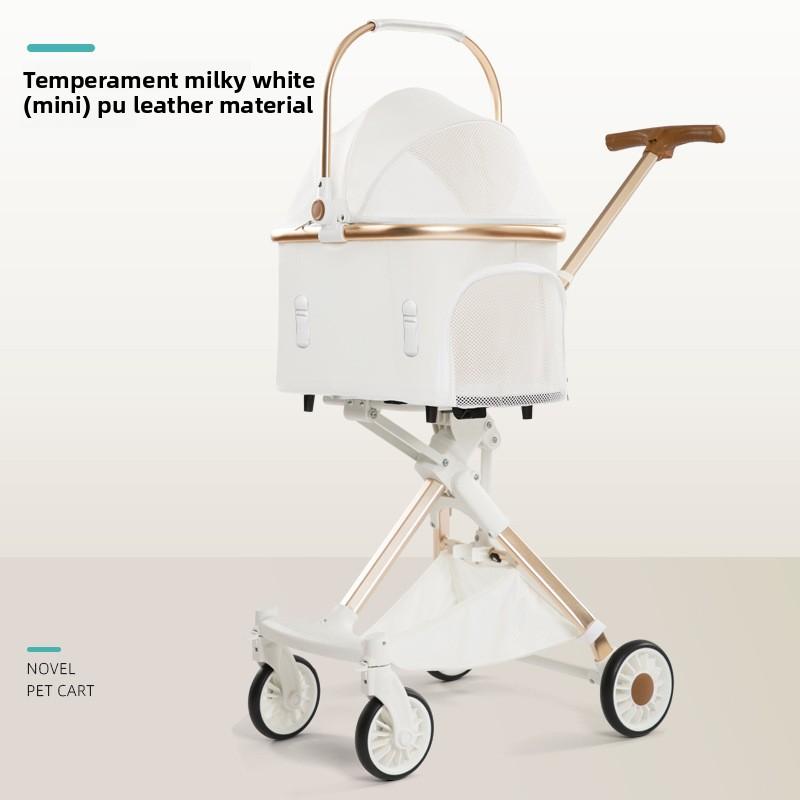 Тележка для домашних животных для собак и кошек, легкая складная, для маленьких и средних собак, сумка для домашних животных, которую можно толкать вручную, для выгула собак, можно разделить корзину