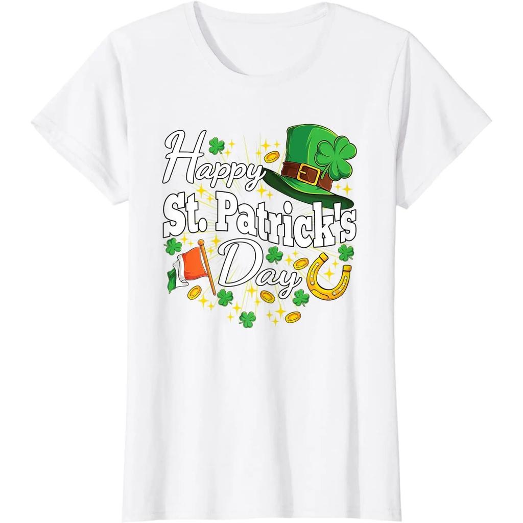 Happy St. Patricks Day Shamrock Irish Saint Patricks Day T-Shirt Graphic Cotton Daily Four Seasons Tees Harajuku