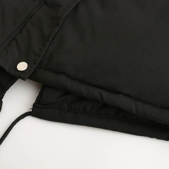 Куртка пальто с разрезом сзади холодостойкая теплая флисовая подкладка с капюшоном зимняя длинная куртка для кемпинга