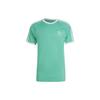 Striped Logo Print Crew Neck T-Shirt Men Tops Green HE9549