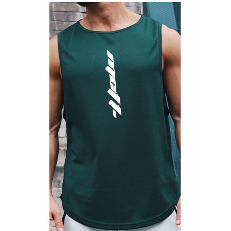 Summer Quick Drying Fitness Vest Mens Mesh Clothing Sleeveless Waistcoat Loose Basketball Running Sports Trend Short Sleeve Tees