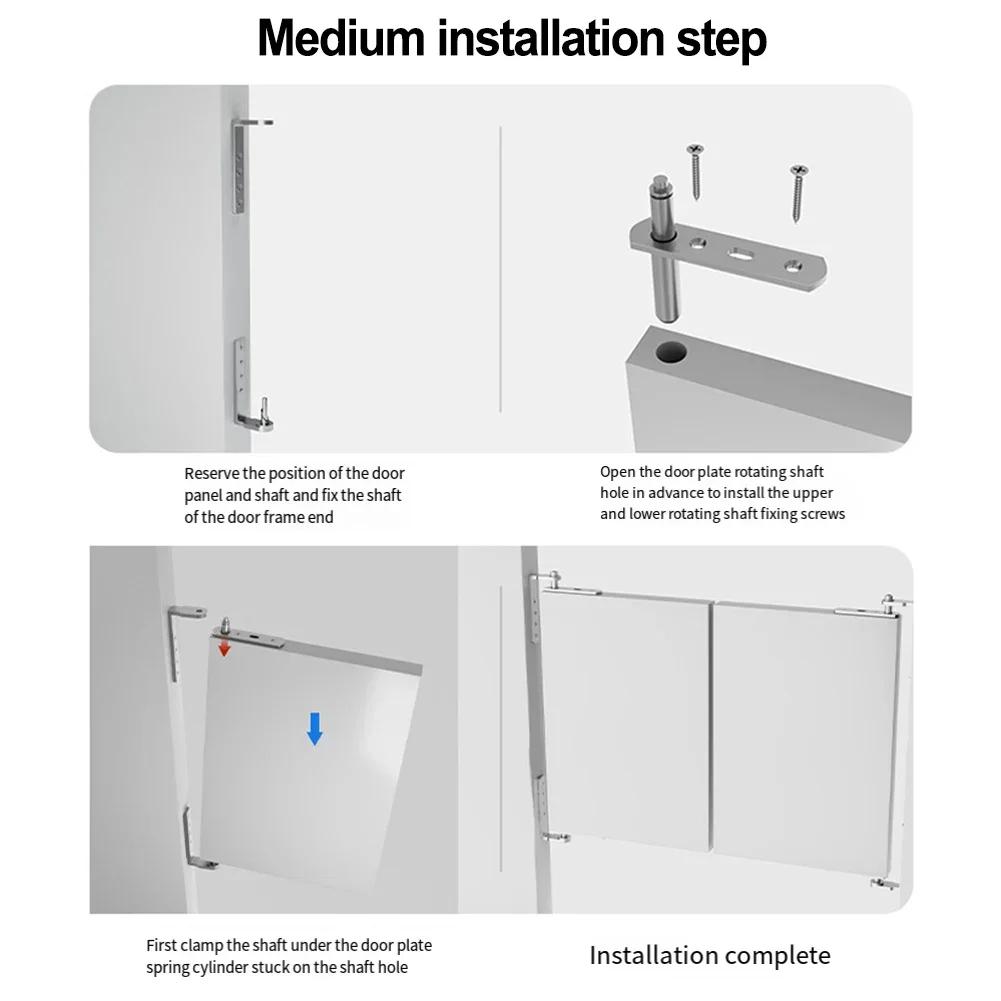 Дверная петля из нержавеющей стали, сверхпрочный вращающийся на 360 градусов вал для комнаты, автоматическая фурнитура для деревянных дверных петель