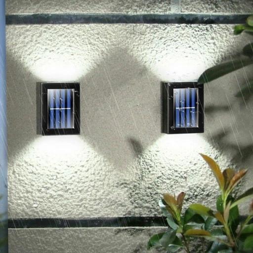4X Lampki Solarne Zestaw Lampa Solarna Led Zewnętrzna Ścienna Kinkiet