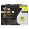 Neha Salon Skip Crème Hair Colour Ammonia-Free Pack of 1 (20g+20mlX4 Sachets) With Amla Hibiscus Henna For Soft Shiny Hair Black Brown