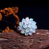 Luxury Real 4.14 Ct Opal Ring Flower Design S925 Silver Natural Real Gemstones Quality Jewelry for Women Gift