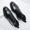 Модные кожаные ботинки мужские на молнии со шнуровкой, высокие, британские, универсальные, мужские, модные, деловые, деловые, повседневные, мужские ботинки на платформе