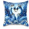 Exquisite Blue Swans Adorned with Jewels Pillowcases for Luxurious Comfort Sofa Cushion Cover Home Room Decoration