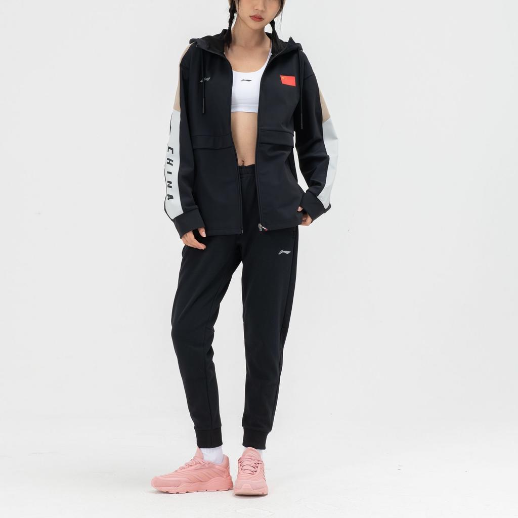 Li-Ning Дышащие впитывающие пот флисовые спортивные штаны унисекс, черные AKLTC43-1