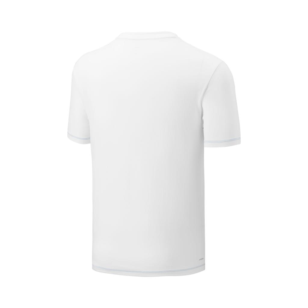 Li Ning Badminton Series Letter Round Neck Comfortable Breathable Versatile Short Sleeve T-Shirt Unisex Tops White AHSVD75-2