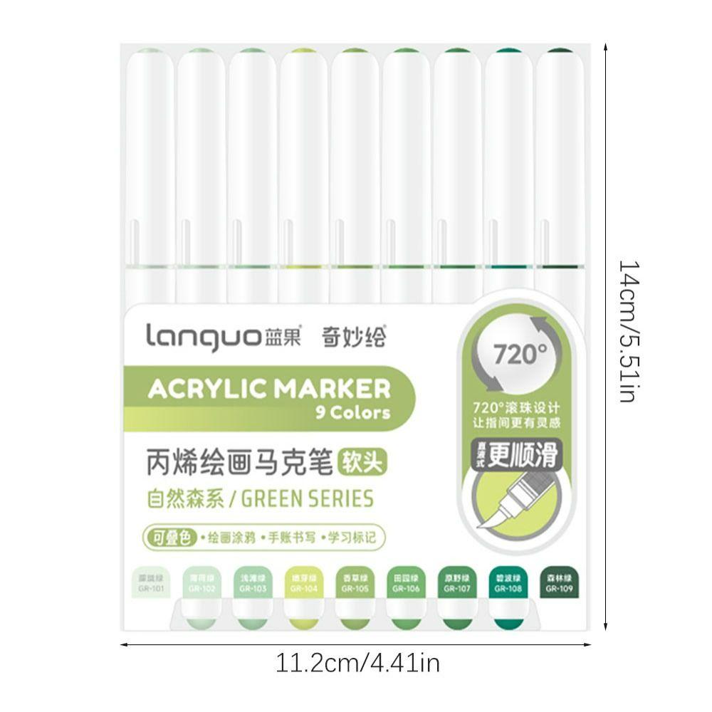 Стекируемая цветная ручка 9-цветная художественная акварельная ручка портативная акриловая маркерная ручка для рисования