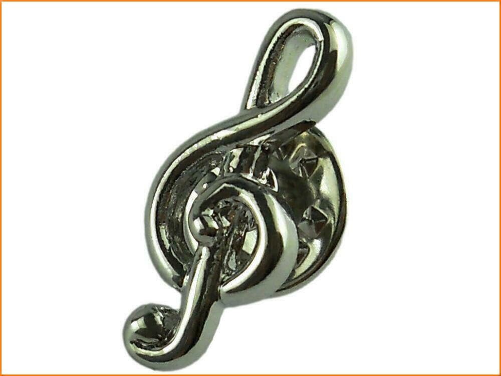 No-brand product Pin lapel musical treble silver badge, pin, brooch, note, clef, music, A,