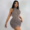 Новое женское облегающее платье без рукавов в полоску на молнии для вечеринки, вечернее клубное мини-платье