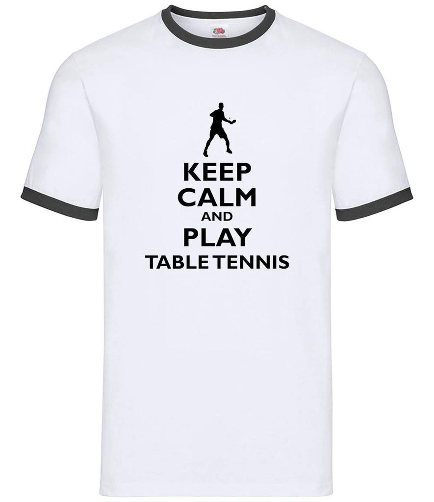 Keep Calm and Play Table Tennis - Mens Ringer - Player Ping Pong TT