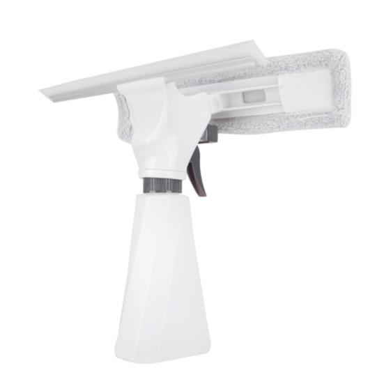 Glass Wiper Color Block Design 3-in-1 Spraying Cleaning Wiping Tool Ergonomic Handle Spray Window Cleaner