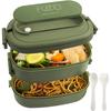 Lunch Box Leakproof Bento Box for Kids Adults Cutlery Set Bento Boxes for Kid Men Women Adults Working Schools Green