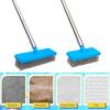 Stainless Steel Floor Brush with Long Handle Heavy Duty Floor Scrubber Ergonomic Angle Wire Cleaning Brush