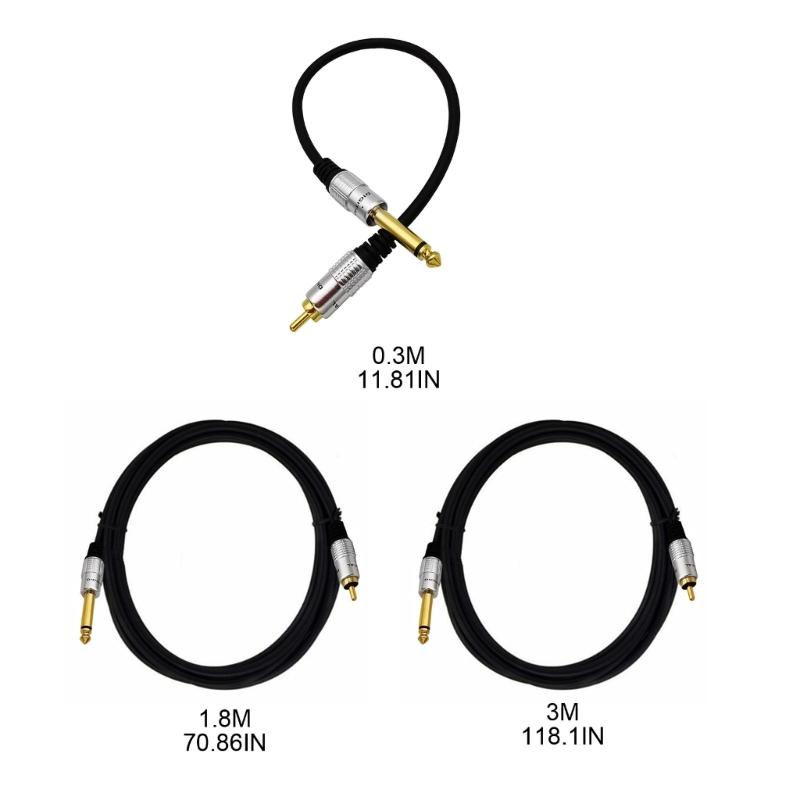 Аудиокабель RCA на 1/4" 6,35 мм моно штекер папа на RCA папа кабель для камеры, наушников, инструментального усилителя, динамика, телефона