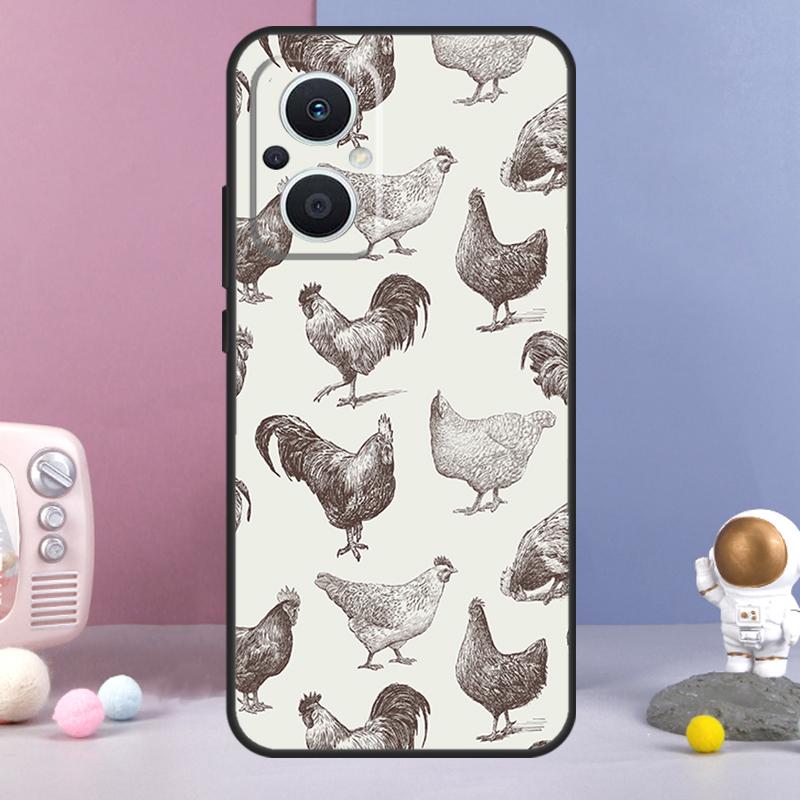 Чехол с рисунком цыпленка для OPPO Reno 12 F 11F 13F 14F 10 11 13 14 Pro 7 8 Lite Чехол OPPO Find X9 X6 X5 X8 Pro